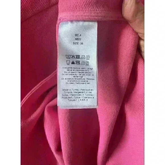 New Ganni Stretch Suiting A-Line Minidress in Shocking Pink Sixe 36/4 - Picture 12 of 13